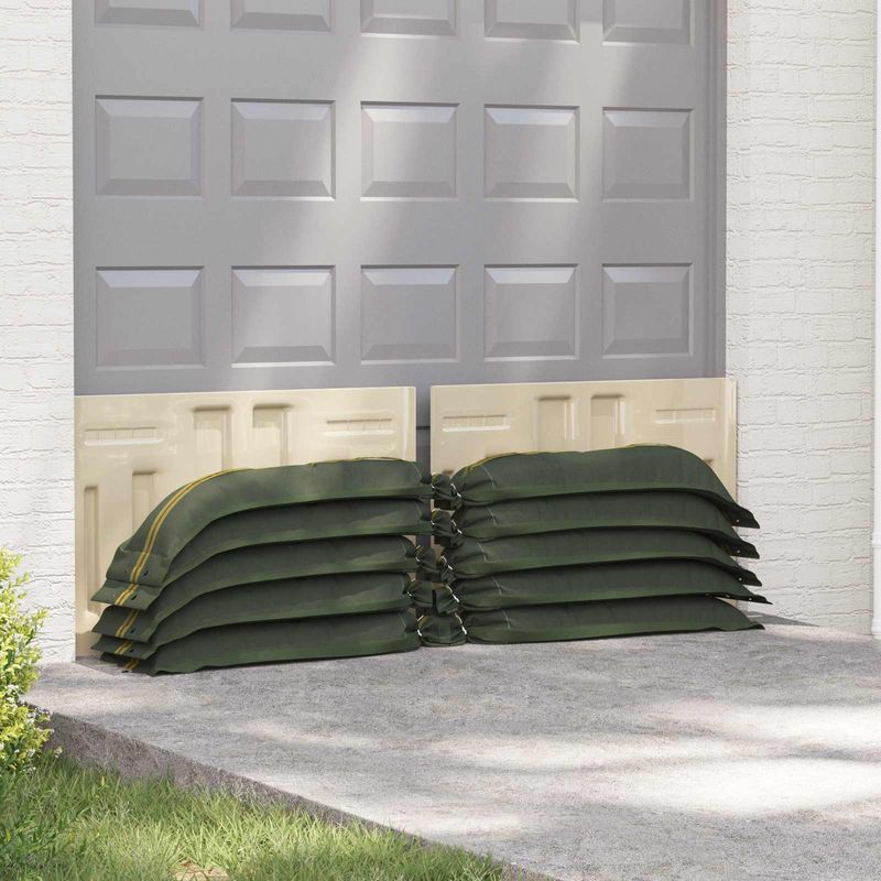 Casa si Gradina - Constructii - Depozitare, transport si protectie - Rafturi, fisete si vestiare - Saci cu nisip 25 pcs Verde inchis 120 x 27 cm HDPE - Infinity.ro
