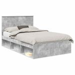 Casa si Gradina - Mobilier - Paturi si accesorii - Paturi - Cadru de pat cu headboard Beton 120 x 190 cm Lemn de pin masiv - Infinity.ro