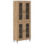 Casa si Gradina - Mobilier - Comode si corpuri - Comode - Bufet 2 pcs Stejar Artizanal Lemn Stratificat si Sticla - Infinity.ro