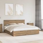 Casa si Gradina - Mobilier - Paturi si accesorii - Paturi - Cadru de pat Stejar Artizanal 180 x 200 cm Lemn compozit - Infinity.ro