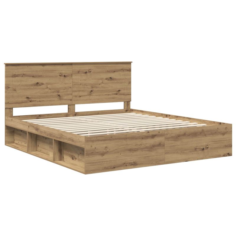 Casa si Gradina - Mobilier - Paturi si accesorii - Paturi - Cadru de pat Stejar artizanal 180 x 200 cm Lemn de pin masiv - Infinity.ro