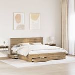 Casa si Gradina - Mobilier - Paturi si accesorii - Paturi - Cadru de pat Stejar Artizanal 180 x 200 cm Lemn compozit - Infinity.ro