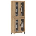Casa si Gradina - Mobilier - Comode si corpuri - Comode - Bufet 2 pcs Stejar Artizanal Lemn Stratificat si Sticla - Infinity.ro
