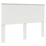 Casa si Gradina - Mobilier - Paturi si accesorii - Paturi - Cadru de pat cu headboard Alb 140 x 190 cm Lemn de pin masiv - Infinity.ro