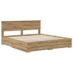 Casa si Gradina - Mobilier - Paturi si accesorii - Paturi - Cadru de pat Stejar Artizanal 180 x 200 cm Lemn compozit - Infinity.ro