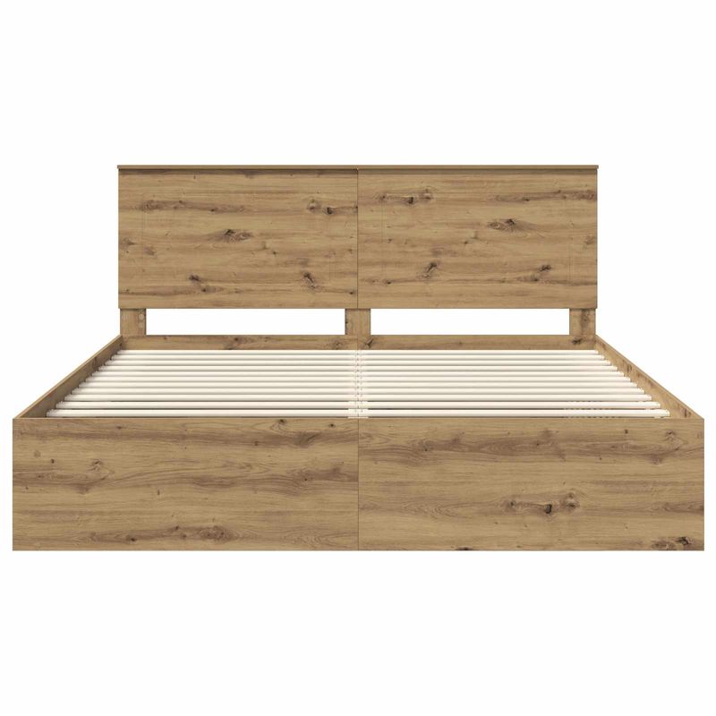 Casa si Gradina - Mobilier - Paturi si accesorii - Paturi - Cadru de pat Stejar artizanal 180 x 200 cm Lemn de pin masiv - Infinity.ro
