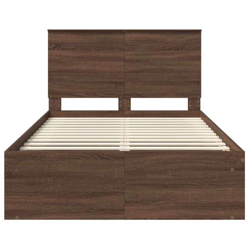 Casa si Gradina - Mobilier - Paturi si accesorii - Paturi - Cadru de pat Stejar inchis 120 x 190 cm Lemn de pin masiv - Infinity.ro