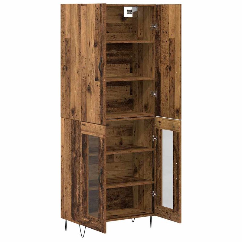 Casa si Gradina - Mobilier - Comode si corpuri - Comode - Bufet 2 pcs Lemn vechi Lemn tehnic si sticla - Infinity.ro