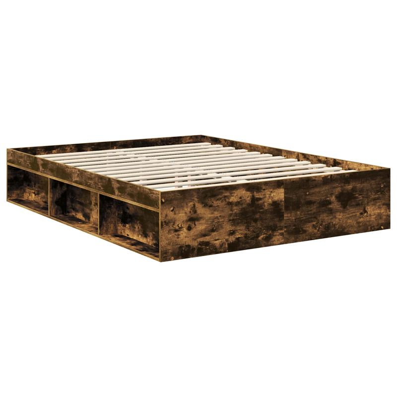 Casa si Gradina - Mobilier - Paturi si accesorii - Paturi - Cadru de pat Stejar fumuriu 150 x 200 cm Lemn de pin masiv - Infinity.ro