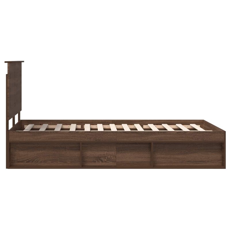 Casa si Gradina - Mobilier - Paturi si accesorii - Paturi - Cadru de pat Stejar inchis 120 x 190 cm Lemn de pin masiv - Infinity.ro