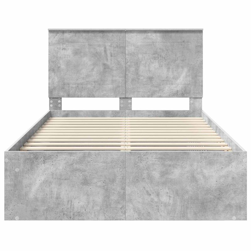 Casa si Gradina - Mobilier - Paturi si accesorii - Paturi - Cadru de pat cu headboard Beton 120 x 190 cm Lemn de pin masiv - Infinity.ro