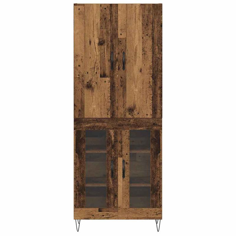 Casa si Gradina - Mobilier - Comode si corpuri - Comode - Bufet 2 pcs Lemn vechi Lemn tehnic si sticla - Infinity.ro