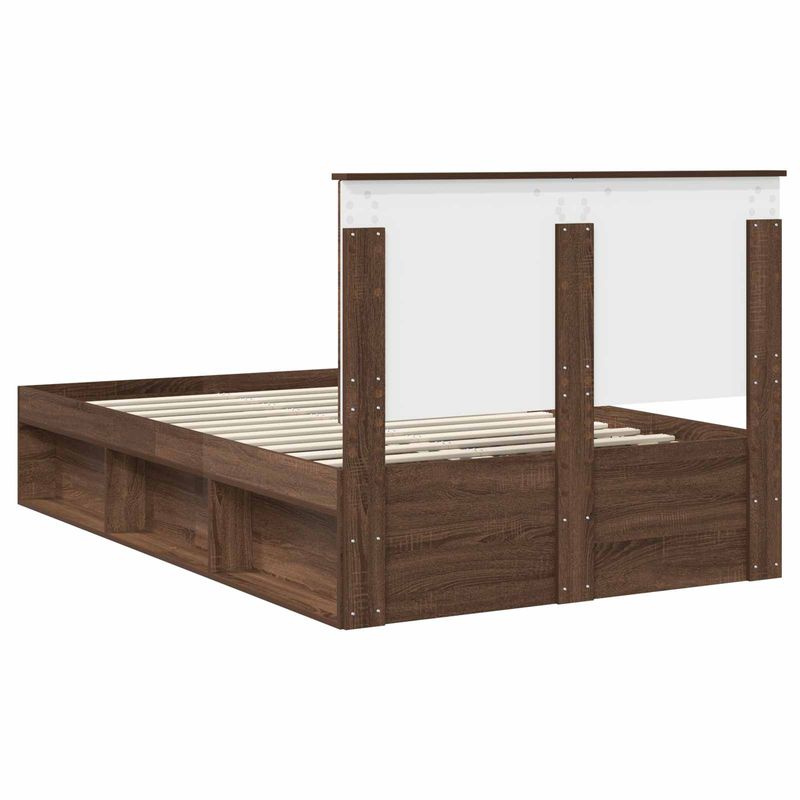 Casa si Gradina - Mobilier - Paturi si accesorii - Paturi - Cadru de pat Stejar inchis 120 x 190 cm Lemn de pin masiv - Infinity.ro