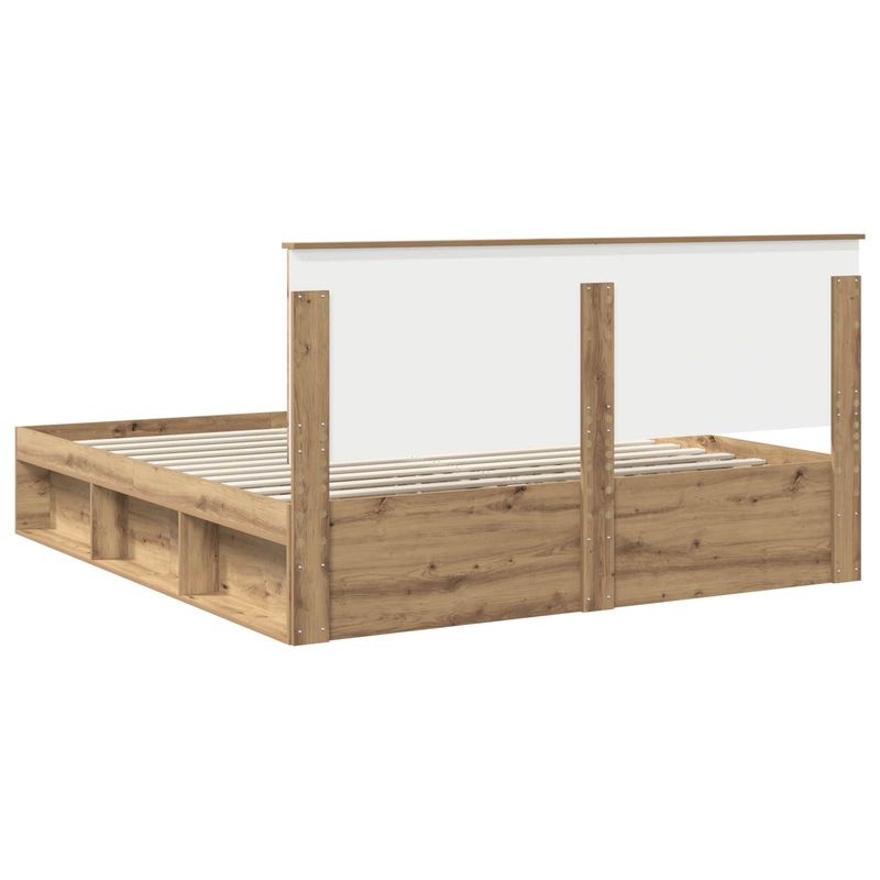 Casa si Gradina - Mobilier - Paturi si accesorii - Paturi - Cadru de pat Stejar artizanal 180 x 200 cm Lemn de pin masiv - Infinity.ro
