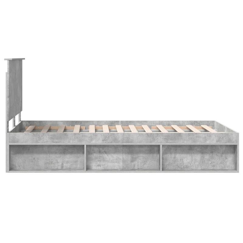 Casa si Gradina - Mobilier - Paturi si accesorii - Paturi - Cadru de pat cu headboard Beton 120 x 190 cm Lemn de pin masiv - Infinity.ro