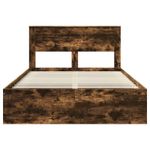 Casa si Gradina - Mobilier - Paturi si accesorii - Paturi - Cadru de pat Stejar fumuriu 150 x 200 cm Lemn de pin masiv - Infinity.ro