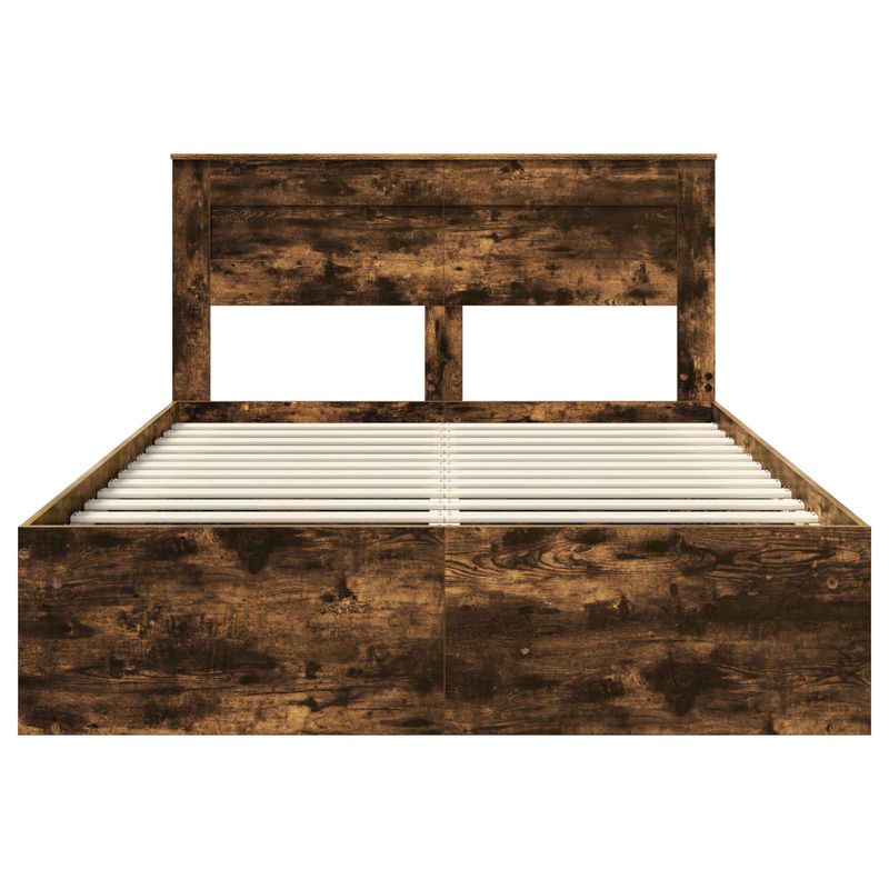 Casa si Gradina - Mobilier - Paturi si accesorii - Paturi - Cadru de pat Stejar fumuriu 150 x 200 cm Lemn de pin masiv - Infinity.ro