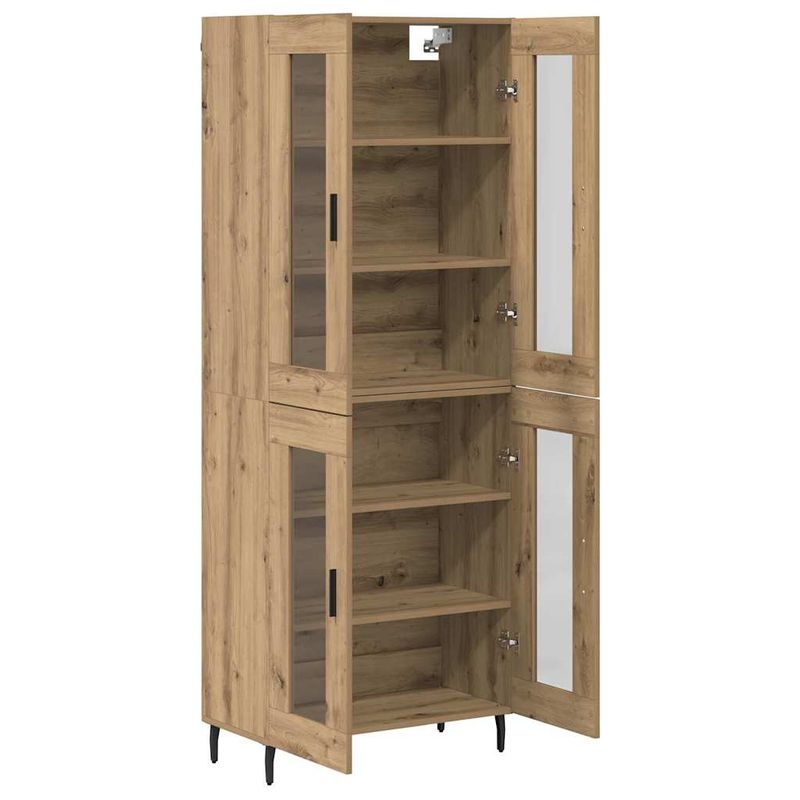 Casa si Gradina - Mobilier - Comode si corpuri - Comode - Bufet 2 pcs Stejar Artizanal Lemn Stratificat si Sticla - Infinity.ro