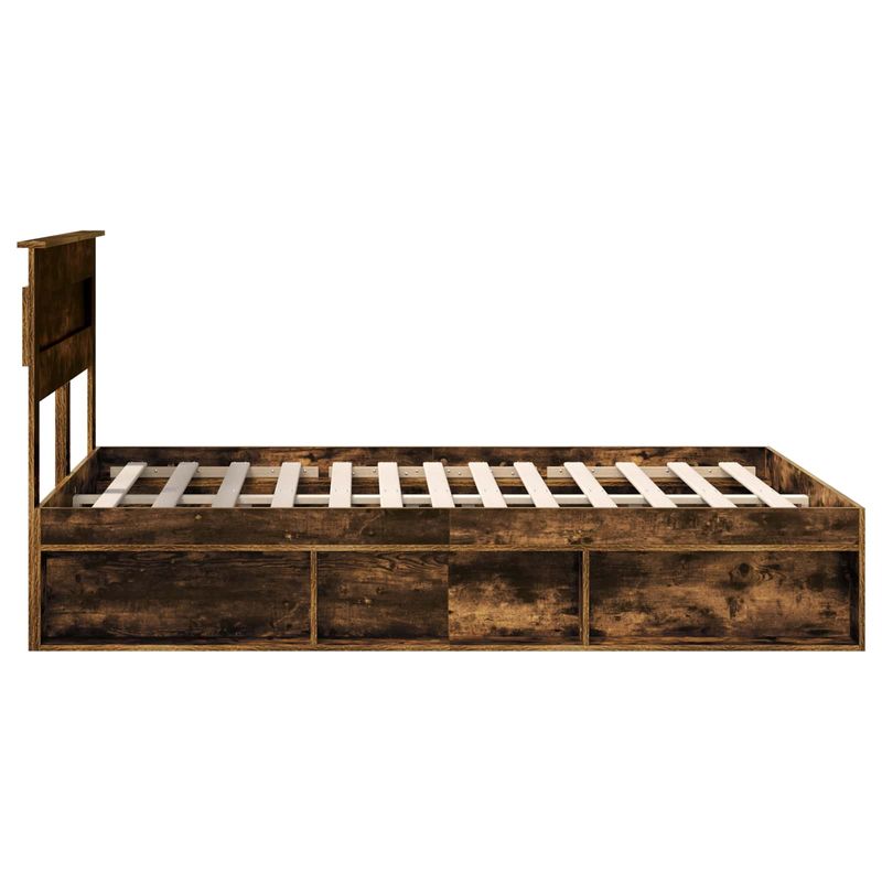 Casa si Gradina - Mobilier - Paturi si accesorii - Paturi - Cadru de pat Stejar fumuriu 150 x 200 cm Lemn de pin masiv - Infinity.ro