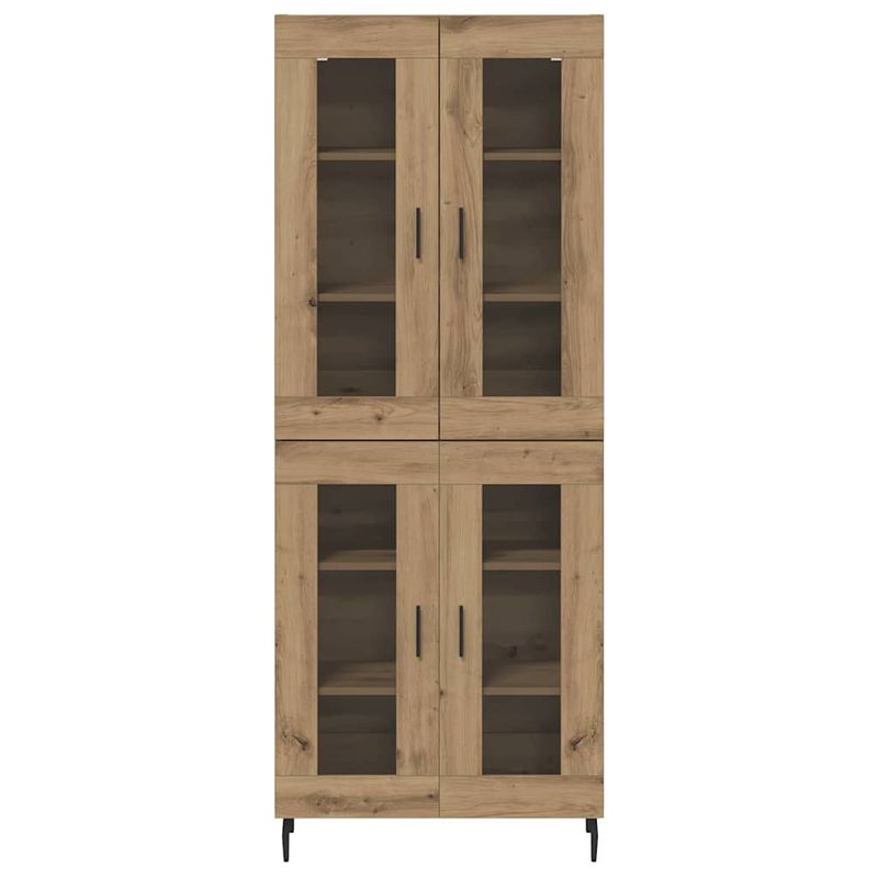 Casa si Gradina - Mobilier - Comode si corpuri - Comode - Bufet 2 pcs Stejar Artizanal Lemn Stratificat si Sticla - Infinity.ro