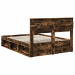 Casa si Gradina - Mobilier - Paturi si accesorii - Paturi - Cadru de pat Stejar fumuriu 150 x 200 cm Lemn de pin masiv - Infinity.ro