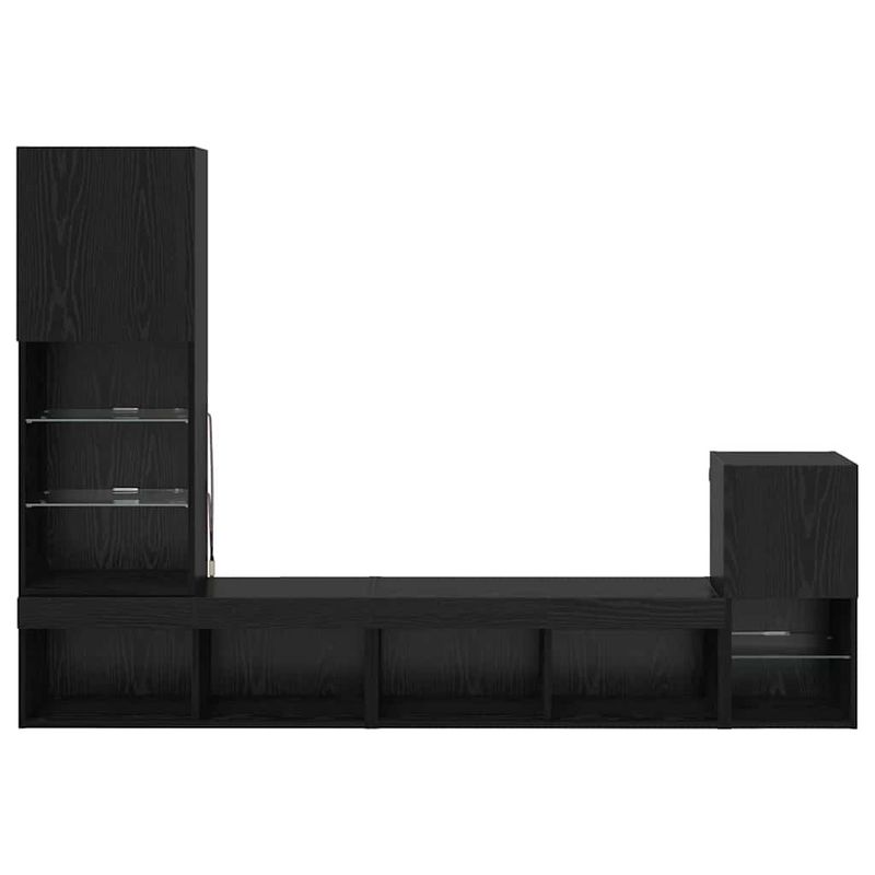 Casa si Gradina - Mobilier - Comode si corpuri - Comode - Unitati pentru Pereti de TV Stejar Negru Lemn compozit - Infinity.ro