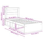Casa si Gradina - Mobilier - Paturi si accesorii - Paturi - Cadru de pat Lemn vechi 75 x 190 cm Lemn de pin masiv - Infinity.ro