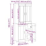 Casa si Gradina - Mobilier - Comode si corpuri - Comode - Bufet 2 pcs Stejar Artizanal Lemn Stratificat si Sticla - Infinity.ro