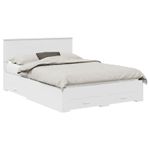 Casa si Gradina - Mobilier - Paturi si accesorii - Paturi - Cadru de pat cu headboard Alb 160 x 200 cm Lemn compozit - Infinity.ro