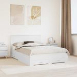 Casa si Gradina - Mobilier - Paturi si accesorii - Paturi - Cadru de pat cu headboard Alb 160 x 200 cm Lemn compozit - Infinity.ro