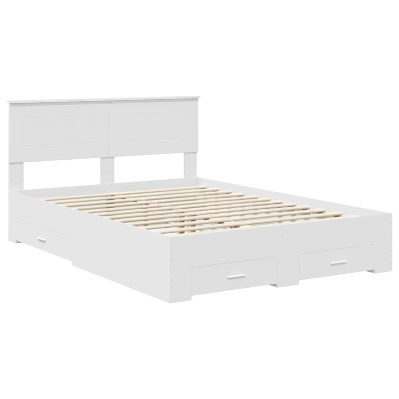 Casa si Gradina - Mobilier - Paturi si accesorii - Paturi - Cadru de pat cu headboard Alb 160 x 200 cm Lemn compozit - Infinity.ro