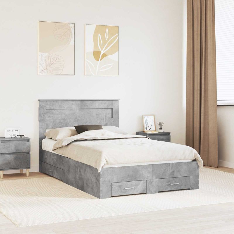 Casa si Gradina - Mobilier - Paturi si accesorii - Paturi - Cadru de pat cu sertar cu headboard cu depozitare Lemn compozit - Infinity.ro