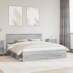 Casa si Gradina - Mobilier - Paturi si accesorii - Paturi - Cadru de pat cu headboard Gri Sonoma 180 x 200 cm Lemn compozit - Infinity.ro