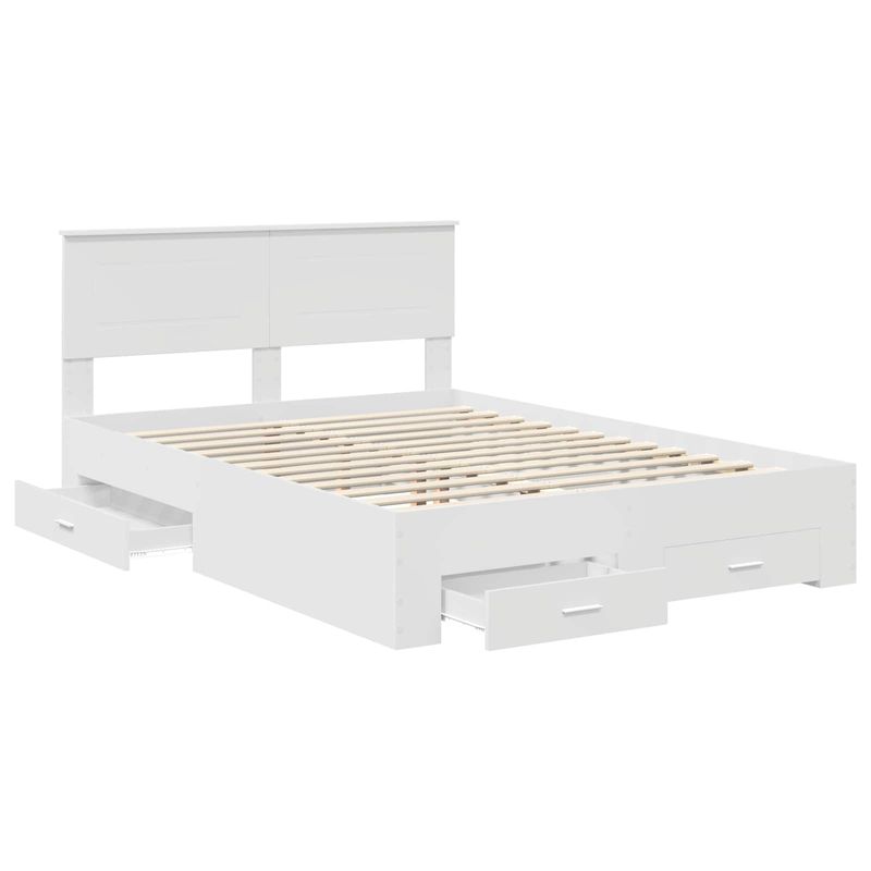 Casa si Gradina - Mobilier - Paturi si accesorii - Paturi - Cadru de pat cu headboard Alb 160 x 200 cm Lemn compozit - Infinity.ro