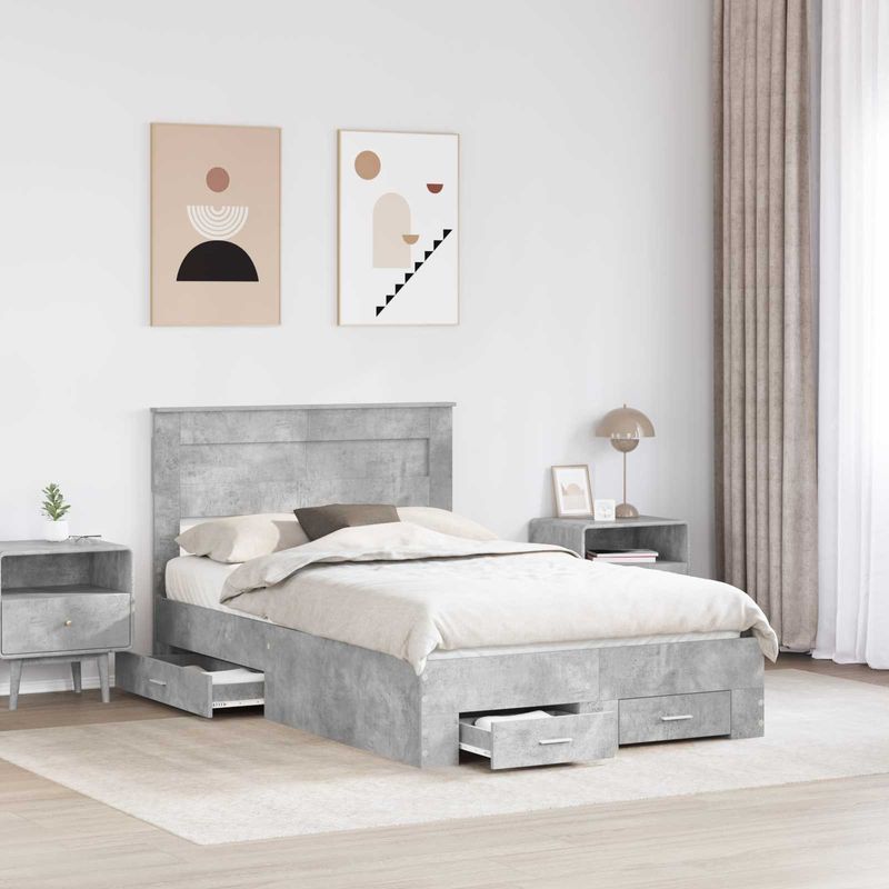 Casa si Gradina - Mobilier - Paturi si accesorii - Paturi - Cadru de pat cu sertar cu headboard cu depozitare Lemn compozit - Infinity.ro