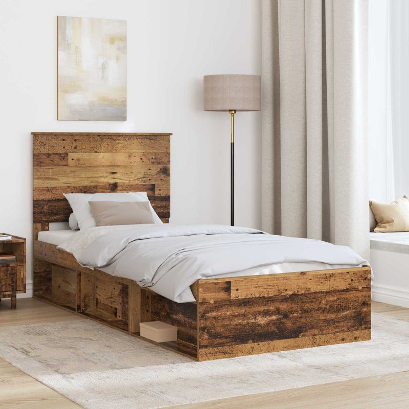 Casa si Gradina - Mobilier - Paturi si accesorii - Paturi - Cadru de pat Lemn vechi 90 x 200 cm Lemn de pin masiv - Infinity.ro