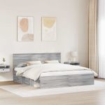 Casa si Gradina - Mobilier - Paturi si accesorii - Paturi - Cadru de pat cu headboard Gri Sonoma 180 x 200 cm Lemn compozit - Infinity.ro