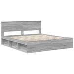 Casa si Gradina - Mobilier - Paturi si accesorii - Paturi - Cadru de pat cu headboard Gri Sonoma 180 x 200 cm Lemn compozit - Infinity.ro