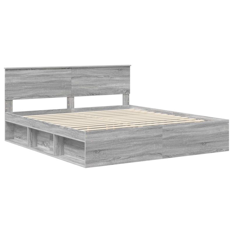 Casa si Gradina - Mobilier - Paturi si accesorii - Paturi - Cadru de pat cu headboard Gri Sonoma 180 x 200 cm Lemn compozit - Infinity.ro