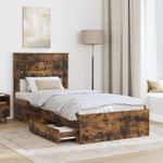 Casa si Gradina - Mobilier - Paturi si accesorii - Paturi - Cadru de pat cu sertar cu headboard cu depozitare Lemn compozit - Infinity.ro