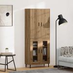 Casa si Gradina - Mobilier - Comode si corpuri - Corpuri bucatarie - Bufet Lemn Vechi 69,5 x 34 x 180 cm Lemn Stratificat si Sticla - Infinity.ro