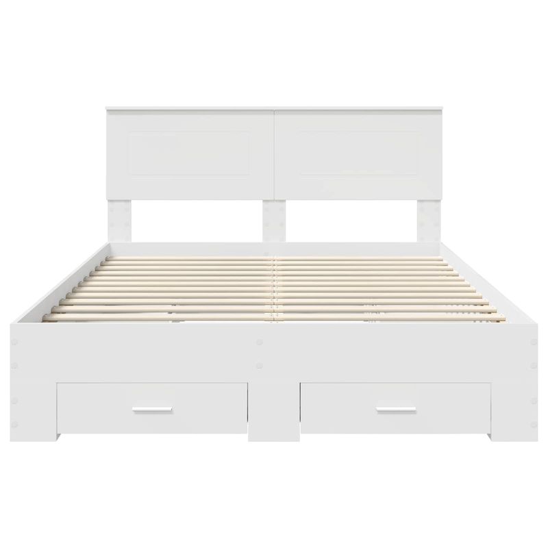 Casa si Gradina - Mobilier - Paturi si accesorii - Paturi - Cadru de pat cu headboard Alb 160 x 200 cm Lemn compozit - Infinity.ro
