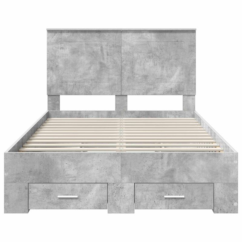 Casa si Gradina - Mobilier - Paturi si accesorii - Paturi - Cadru de pat cu sertar Gri din beton 120 x 190 cm Lemn compozit - Infinity.ro
