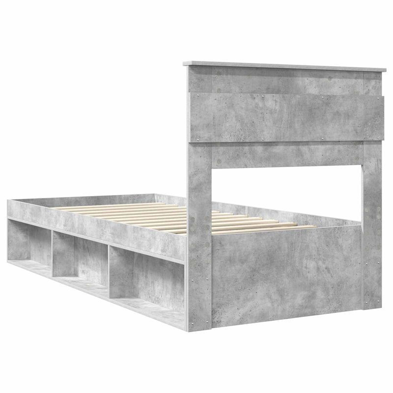 Casa si Gradina - Mobilier - Paturi si accesorii - Paturi - Cadru de pat Gri Concret 100 x 200 cm Lemn de pin masiv - Infinity.ro