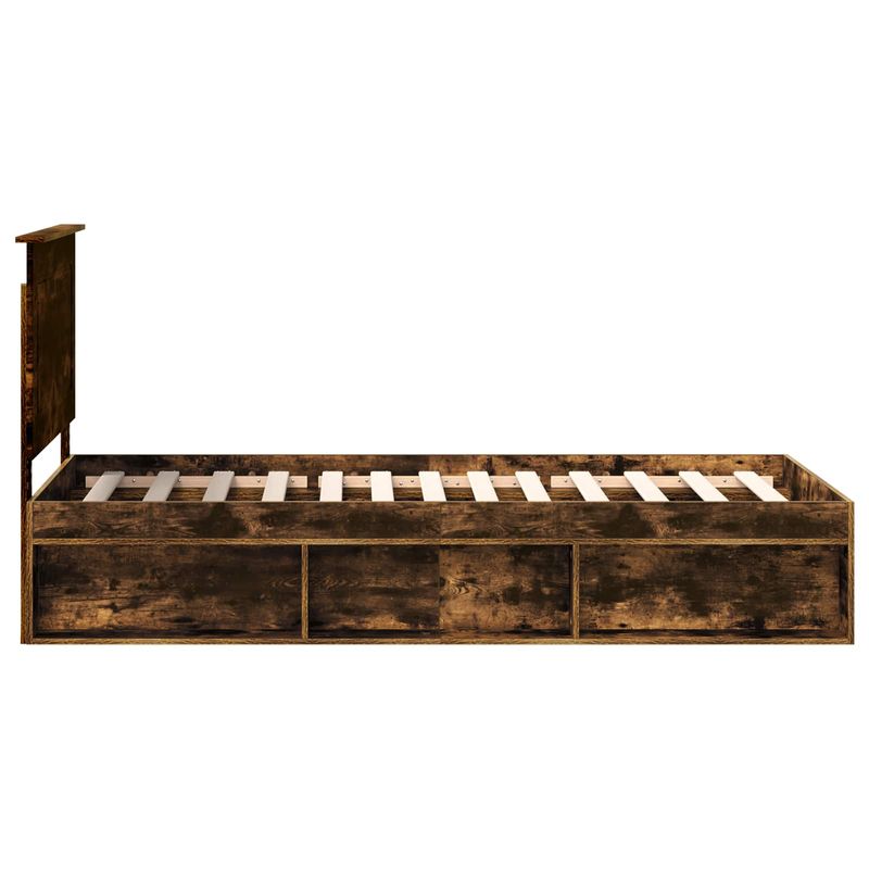 Casa si Gradina - Mobilier - Paturi si accesorii - Paturi - Cadru de pat Stejar fumuriu 90 x 190 cm Lemn de pin masiv - Infinity.ro