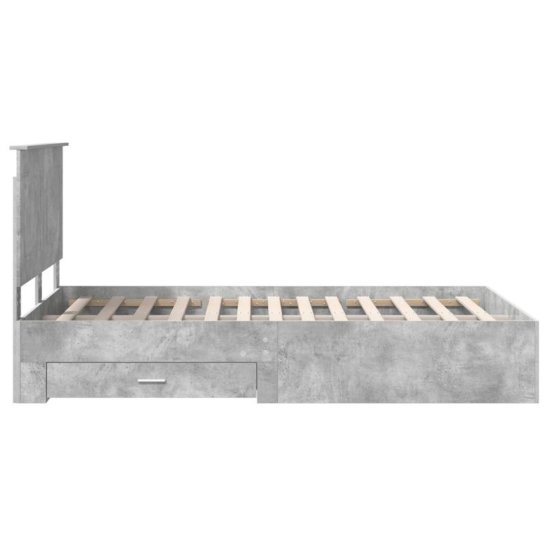 Casa si Gradina - Mobilier - Paturi si accesorii - Paturi - Cadru de pat cu sertar Gri din beton 120 x 190 cm Lemn compozit - Infinity.ro