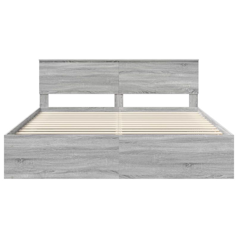 Casa si Gradina - Mobilier - Paturi si accesorii - Paturi - Cadru de pat cu headboard Gri Sonoma 180 x 200 cm Lemn compozit - Infinity.ro