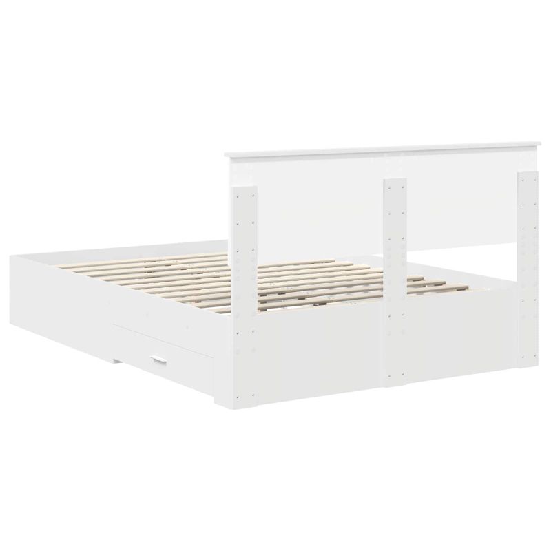 Casa si Gradina - Mobilier - Paturi si accesorii - Paturi - Cadru de pat cu headboard Alb 160 x 200 cm Lemn compozit - Infinity.ro