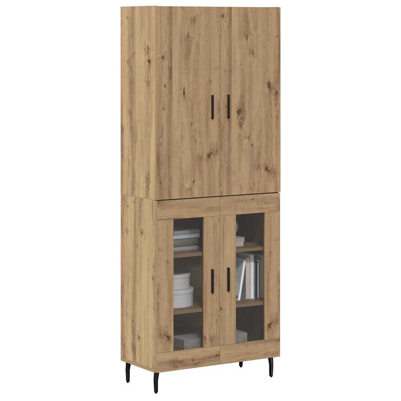 Casa si Gradina - Mobilier - Comode si corpuri - Corpuri bucatarie - Bufet Lemn Vechi 69,5 x 34 x 180 cm Lemn Stratificat si Sticla - Infinity.ro