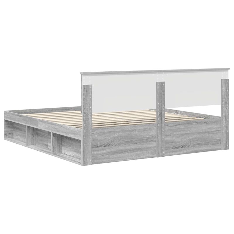 Casa si Gradina - Mobilier - Paturi si accesorii - Paturi - Cadru de pat cu headboard Gri Sonoma 180 x 200 cm Lemn compozit - Infinity.ro
